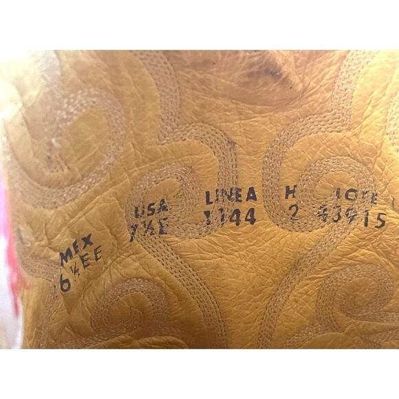 RARE🔥 RUDEL Ivory Goat Ostrich Cowboy Leather Boots Men's Size 7.5 EEWestern - Picture 4 of 15